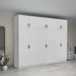 Ντουλάπα ρούχων Victoria Megapap εξάφυλλη με πατάρι χρώμα λευκό 300x60x240εκ. - Image 4