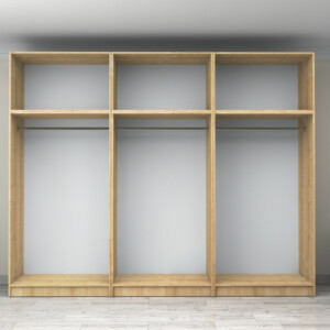 Ντουλάπα ρούχων Victoria Megapap εξάφυλλη με πατάρι χρώμα φυσικό οξιάς 300x60x240εκ. - Image 3