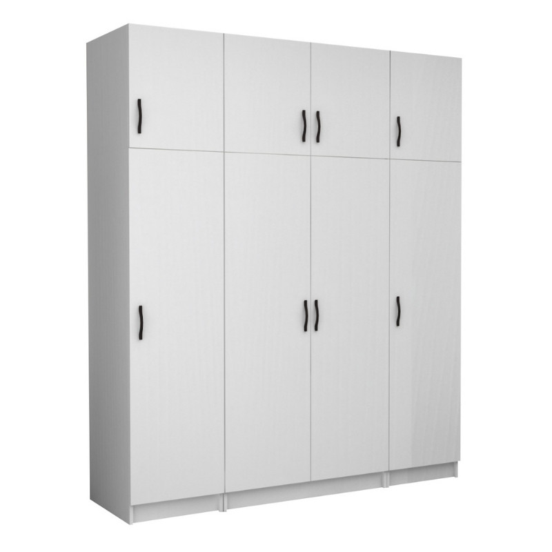 Ντουλάπα ρούχων Victoria Megapap τετράφυλλη με πατάρι χρώμα λευκό 200x60x240εκ. Ντουλάπα ρούχων Victoria Megapap τετράφυλλη με πατάρι χρώμα λευκό 200x60x240εκ.