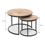 Τραπεζάκια σαλονιού Gary Megapap Mdf - μεταλλικό χρώμα ακακίας 65x65x44εκ. - Image 4