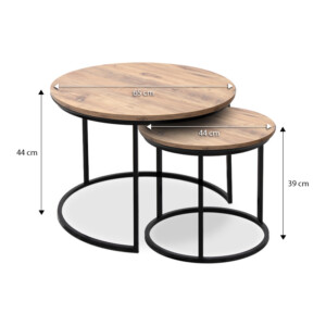 Τραπεζάκια σαλονιού Gary Megapap Mdf - μεταλλικό χρώμα ακακίας 65x65x44εκ. - Image 4