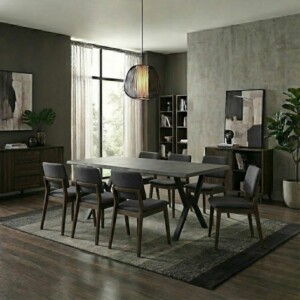 Τραπέζι Walter Megapap Mdf - μεταλλικό χρώμα σκούρο γκρι σκυροδέματος 200x100x75εκ. - Image 2