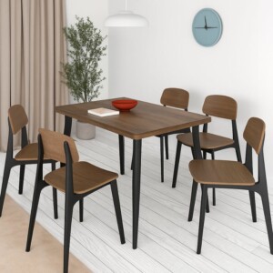 Τραπέζι Levico Megapap Mdf - μεταλλικό χρώμα καπνιστή καρυδιά 120x70x75εκ. - Image 2