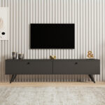 Έπιπλο τηλεόρασης Paris Megapap χρώμα ανθρακί 160x25x35εκ. - Image 3