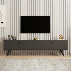 Έπιπλο τηλεόρασης Paris Megapap χρώμα ανθρακί 160x25x35εκ. - Image 3