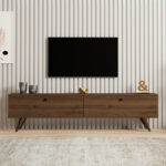 Έπιπλο τηλεόρασης Paris Megapap χρώμα καρυδί 160x25x35εκ. - Image 3