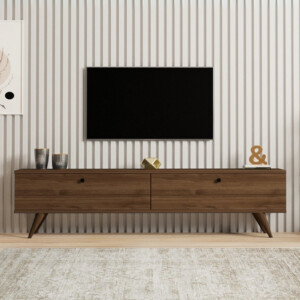 Έπιπλο τηλεόρασης Paris Megapap χρώμα καρυδί 160x25x35εκ. - Image 3