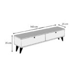 Έπιπλο τηλεόρασης Paris Megapap χρώμα καρυδί 160x25x35εκ. - Image 4