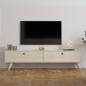 Έπιπλο τηλεόρασης Paris Megapap χρώμα travertine 160x25x35εκ. - Image 3