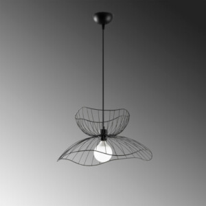 Φωτιστικό οροφής Farac Megapap E27 μεταλλικό μονόφωτο χρώμα μαύρο Ø50x31/111εκ. - Image 2