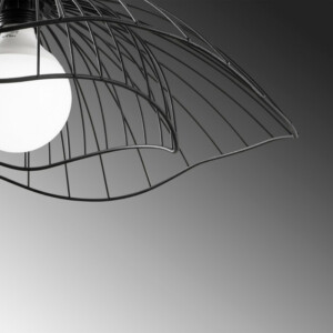 Φωτιστικό οροφής Farac Megapap E27 μεταλλικό μονόφωτο χρώμα μαύρο Ø50x31/111εκ. - Image 4