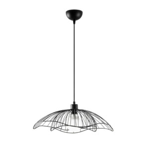 Φωτιστικό οροφής Farac Megapap E27 μεταλλικό μονόφωτο χρώμα μαύρο Ø50x31/111εκ.