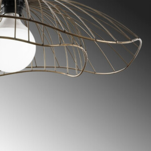 Φωτιστικό οροφής Farac Megapap E27 μεταλλικό μονόφωτο χρώμα χρυσό vintage Ø50x31/111εκ. - Image 4