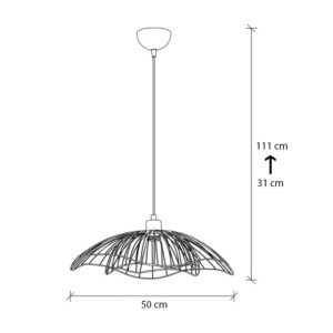 Φωτιστικό οροφής Farac Megapap E27 μεταλλικό μονόφωτο χρώμα χρυσό vintage Ø50x31/111εκ. - Image 6