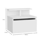 Κομοδίνο επιτοίχιο Arsen Megapap χρώμα λευκό 39,8x31,9x35εκ. - Image 5