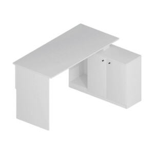 Γραφείο εργασίας Basak Megapap γωνιακό χρώμα λευκό 130x60x74εκ. - Image 5