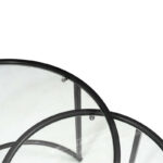 Τραπεζάκι σαλονιού σετ 2 τμχ Vetro Megapap μέταλλο - γυαλί χρώμα μαύρο Ø60x43εκ. - Image 3