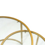 Τραπεζάκι σαλονιού σετ 2 τμχ Vetro Megapap μέταλλο - γυαλί χρώμα χρυσό Ø60x43εκ. - Image 3