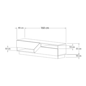 Έπιπλο τηλεόρασης Koza Megapap χρώμα travertine 160x40x45εκ. - Image 6