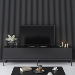 Έπιπλο τηλεόρασης Lord Megapap χρώμα μαύρο 180x30x47εκ. - Image 2