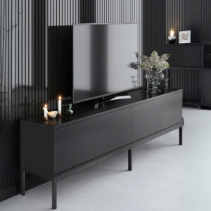 Έπιπλο τηλεόρασης Lord Megapap χρώμα μαύρο 180x30x47εκ. - Image 3