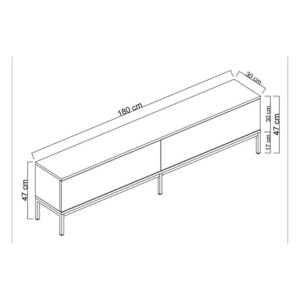 Έπιπλο τηλεόρασης Lord Megapap χρώμα μαύρο 180x30x47εκ. - Image 5