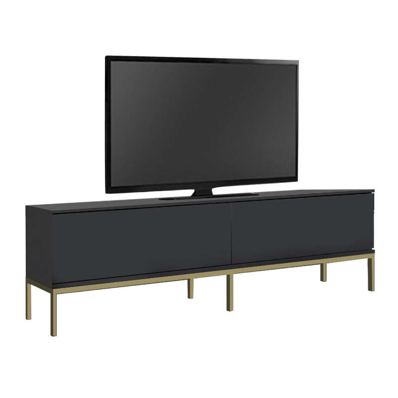 Έπιπλο τηλεόρασης Lord Megapap χρώμα μαύρο - χρυσό 180x30x47εκ. Έπιπλο τηλεόρασης Lord Megapap χρώμα μαύρο - χρυσό 180x30x47εκ.