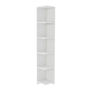 Βιβλιοθήκη γωνιακή Ravella Megapap χρώμα λευκό 25x25x160εκ. - Image 3