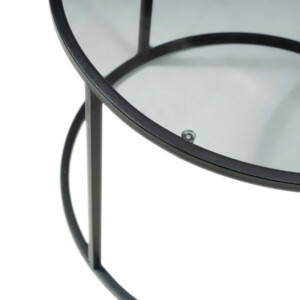 Τραπεζάκι σαλονιού Startis Megapap μέταλλο - γυαλί χρώμα μαύρο Ø60x43εκ. - Image 5