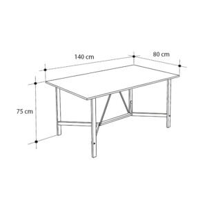 Τραπέζι Adoro Megapap χρώμα black wood 140x80x75εκ. - Image 5