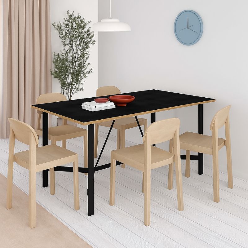 Τραπέζι Adoro Megapap χρώμα μαύρο 140x80x75εκ.