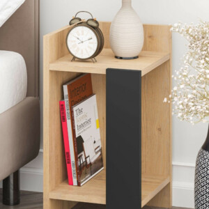 Κομοδίνο Elos Megapap χρώμα saphhire oak - silky black 30x31,7x55εκ. - Image 4