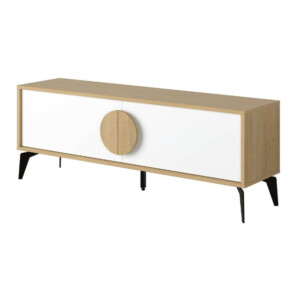 Έπιπλο τηλεόρασης Gora Megapap χρώμα sapphire oak - λευκό 140x35,6x51εκ. - Image 5