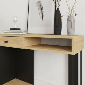 Κονσόλα Sirius Megapap χρώμα sapphire oak - silky black 100x35x79εκ. - Image 4