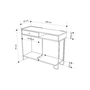Κονσόλα Sirius Megapap χρώμα sapphire oak - silky black 100x35x79εκ. - Image 6