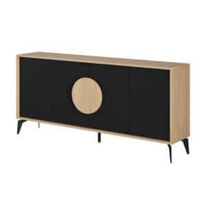 Μπουφές Gora Megapap χρώμα sapphire oak - silky black 180x40x82εκ. - Image 5