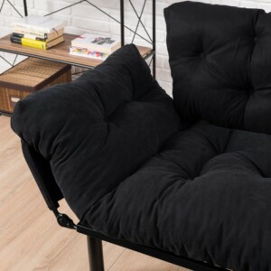 Καναπές - κρεβάτι Nitta Megapap διθέσιος υφασμάτινος χρώμα μαύρο 155x70x85εκ. - Image 7