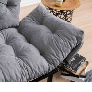 Καναπές - κρεβάτι Nitta Megapap διθέσιος υφασμάτινος χρώμα γκρι 155x70x85εκ. - Image 4