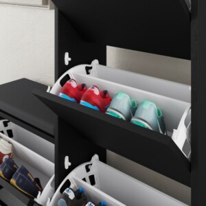 Παπουτσοθήκη Dude Megapap χρώμα μαύρο 104,8x26x118,5εκ. - Image 4