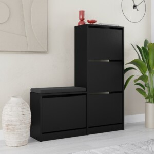 Παπουτσοθήκη Dude Megapap χρώμα μαύρο 104