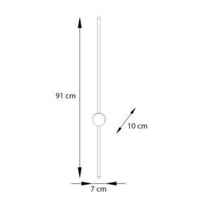 Απλίκα τοίχου Led Trooper Megapap μεταλλική χρώμα γκρι 7x10x91εκ. - Image 6