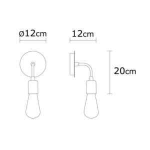 Απλίκα τοίχου Arken Megapap E27 μεταλλική χρώμα χρυσό vintage 12x12x20εκ. - Image 3