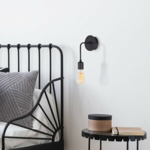 Απλίκα τοίχου Aden Megapap E27 μεταλλική χρώμα μαύρο 6x12x27εκ. - Image 2