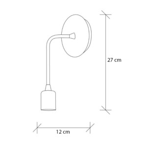 Απλίκα τοίχου Aden Megapap E27 μεταλλική χρώμα μαύρο 6x12x27εκ. - Image 4
