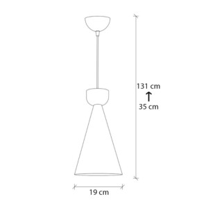 Φωτιστικό οροφής Dona Megapap E27 μεταλλικό μονόφωτο χρώμα μαύρο Ø19x131εκ. - Image 4