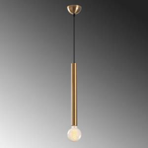 Φωτιστικό οροφής Lizy I Megapap E27 μεταλλικό μονόφωτο χρώμα χρυσό vintage Ø4x139εκ. - Image 3