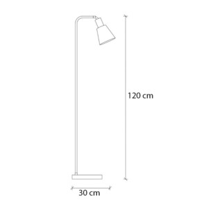 Φωτιστικό δαπέδου Balbin Megapap E27 μεταλλικό χρώμα μαύρο - χρυσό vintage Ø30x120εκ. - Image 4