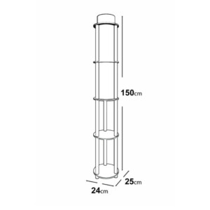Φωτιστικό δαπέδου Nova Megapap MDF - PVC ύφασμα χρώμα καρυδί - μαύρο 24x25x150εκ. - Image 5