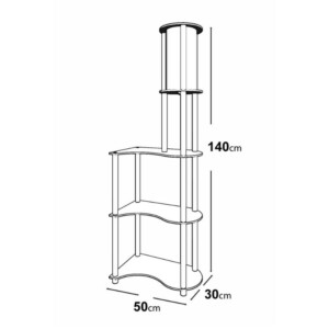 Φωτιστικό δαπέδου Nova I Megapap MDF - PVC ύφασμα χρώμα καρυδί - μαύρο 50x30x140εκ. - Image 5