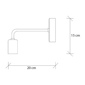 Απλίκα τοίχου Aven Megapap E27 μεταλλική χρώμα μαύρο 8x20x15εκ. - Image 3
